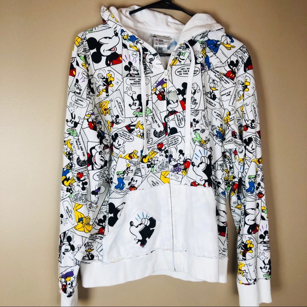 Disney Park Hoodie Jacket Comic Mickey Minnie XL
